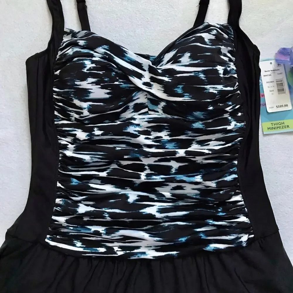 Swim Solutions NWT Tummy Control Skater Swimdress Women 16 - Picture 4 of 15